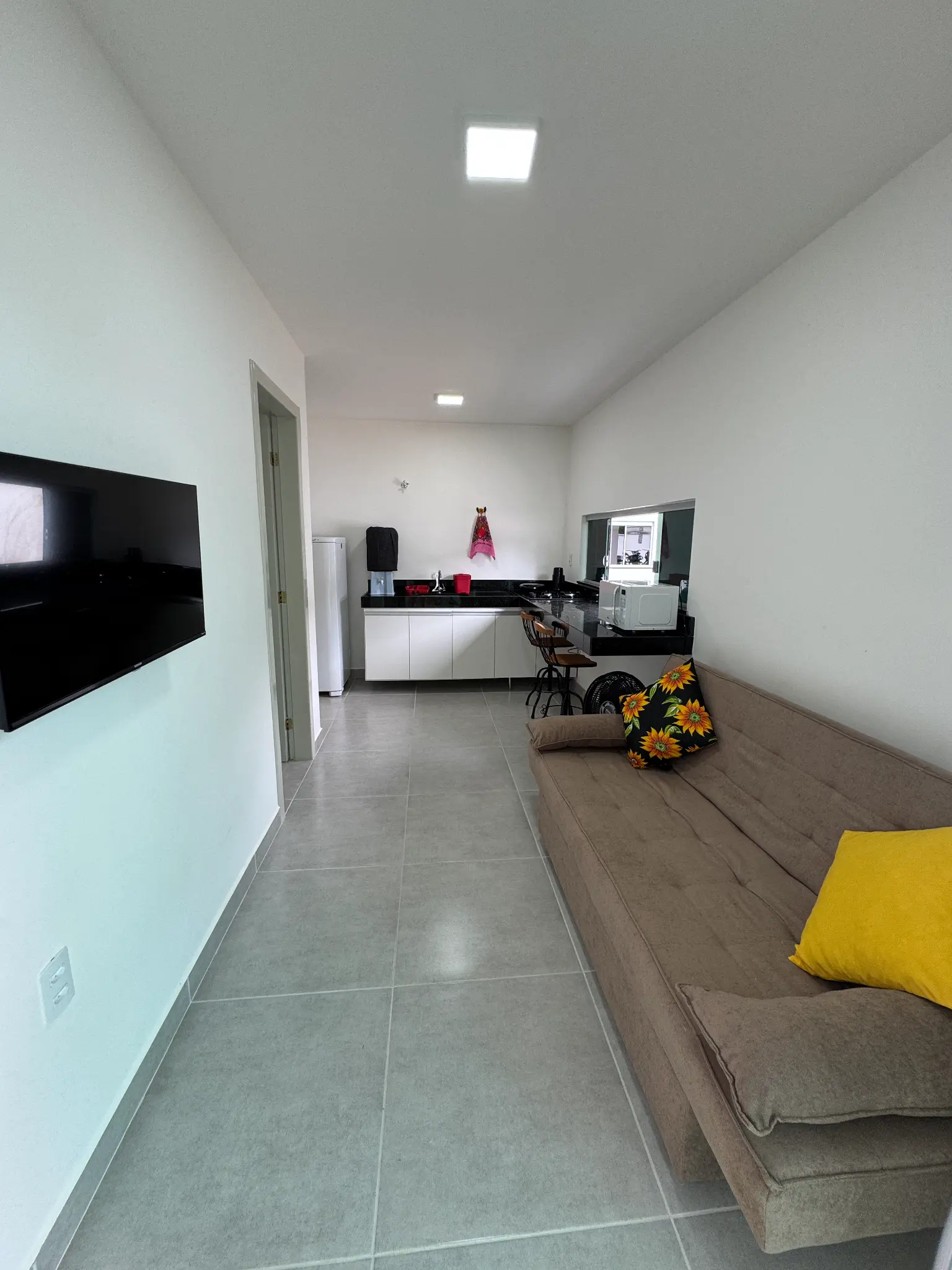 Sala e cozinha integrada